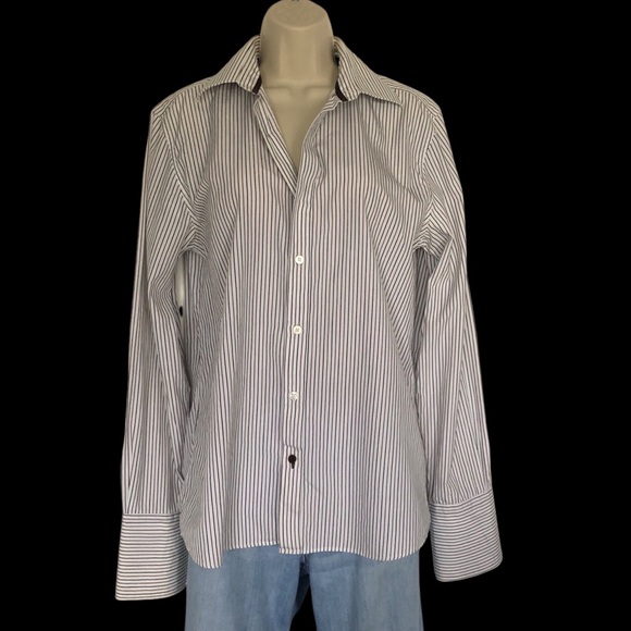 LOUIS VUITTON Button Down Long Sleeve Shirt Wide Collar & Cuff EU 39 Medium - Picture 2 of 16